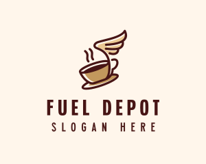 Flying Coffee Cup logo design