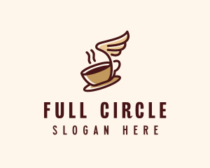 Flying Coffee Cup logo design