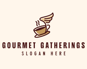 Flying Coffee Cup logo design