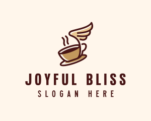 Flying Coffee Cup logo design