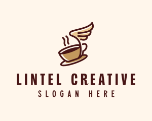 Flying Coffee Cup logo design