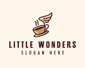 Flying Coffee Cup logo design