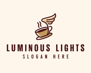 Flying Coffee Cup logo design