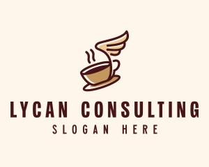 Flying Coffee Cup logo design