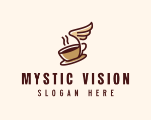 Flying Coffee Cup logo design