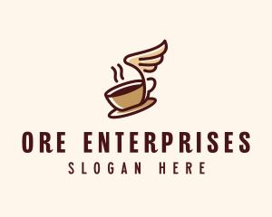 Flying Coffee Cup logo design