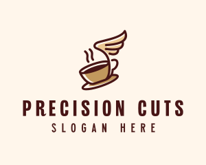 Flying Coffee Cup logo design