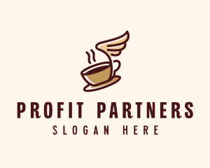 Flying Coffee Cup logo design