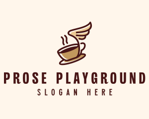 Flying Coffee Cup logo design