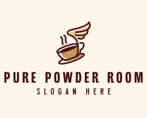 Flying Coffee Cup logo design