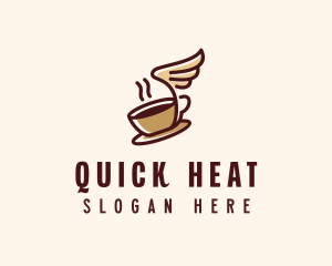 Flying Coffee Cup logo design