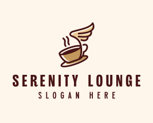 Flying Coffee Cup logo design