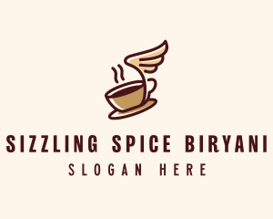 Flying Coffee Cup logo design