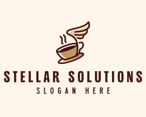 Flying Coffee Cup logo design