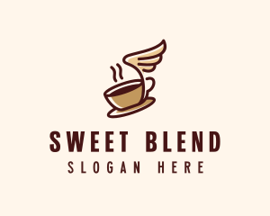 Flying Coffee Cup logo design