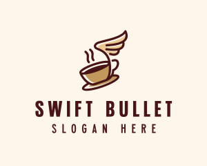 Flying Coffee Cup logo design