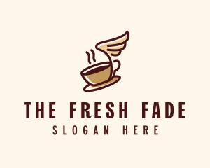 Flying Coffee Cup logo design