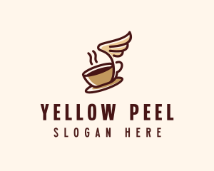 Flying Coffee Cup logo design