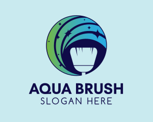 Shiny Home Cleaning Service logo design