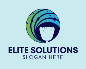 Shiny Home Cleaning Service logo design