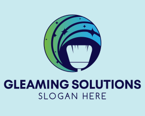 Shiny Home Cleaning Service logo design