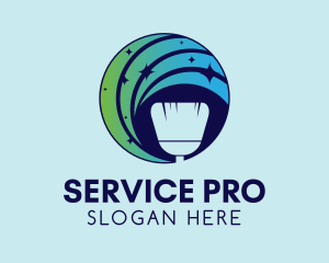 Shiny Home Cleaning Service logo design