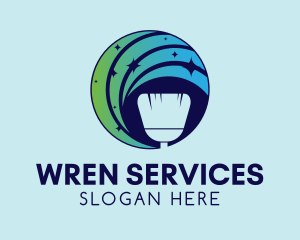 Shiny Home Cleaning Service logo design