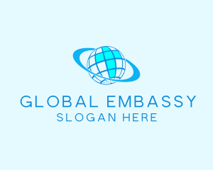 Blue Global Cross logo design