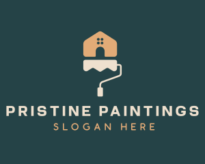 Paint Roller House Painting  logo design