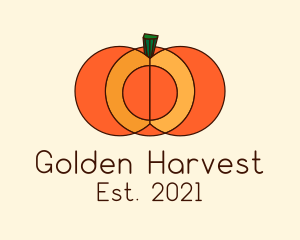 Geometric Pumpkin Vegetable logo design