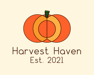 Geometric Pumpkin Vegetable logo design