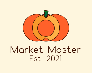 Geometric Pumpkin Vegetable logo design