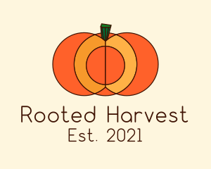 Geometric Pumpkin Vegetable logo design