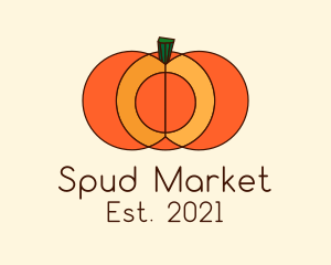 Geometric Pumpkin Vegetable logo design