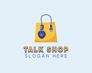 Light Bulb Shopping Bag logo design