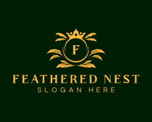 Luxury Feather Crown logo design