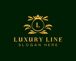 Luxury Feather Crown logo design