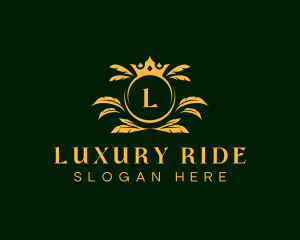 Luxury Feather Crown logo design