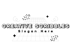 Playful Quirky Doodle Drawing logo design