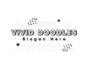 Playful Quirky Doodle Drawing logo design