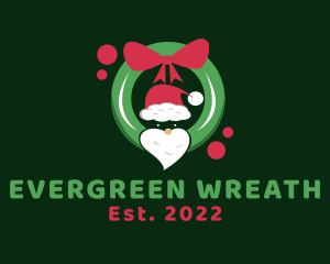 Santa Claus Wreath  logo design