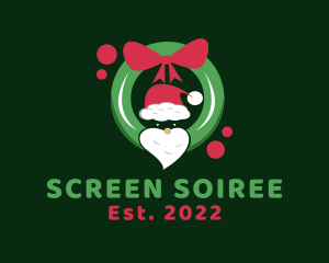 Santa Claus Wreath  logo design