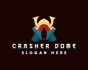Samurai Helmet Warrior logo