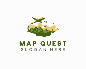 Mongolia Mountain Country Map logo design