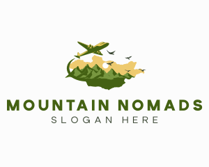 Mongolia Mountain Country Map logo design