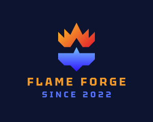 Fire Frozen Iceberg logo design