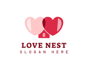 Red Love House logo design