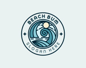 Waves Surfing Beach logo design