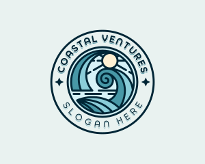 Waves Surfing Beach logo design