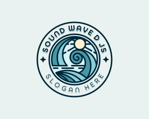 Waves Surfing Beach logo design